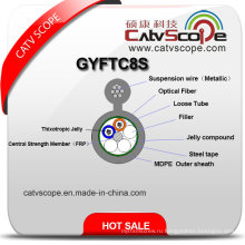 Китай Поставщик Структура Кабели Оптическое волокно Gyftc8s Рисунок-8 Многожильный кабель Loose Loose со стальной лентой